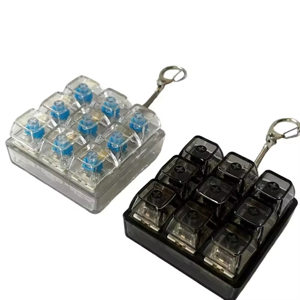 Relaxing 3/4/9 Keys Finger Keyboard Keycap Stress Relief Decompression Toy Gadget Pass the Time Pinch Toy Adult